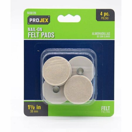 PROJEX Felt Protective Pad Brown Round 7/8 in. W X 1-1/2 in. L 4 pk P0009